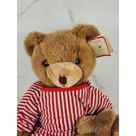 Schmid Teddy Bear w/ Slippers & Night Shirt Large 18" Korea 1984 NO TESTED Vtg - Picture 2 of 16
